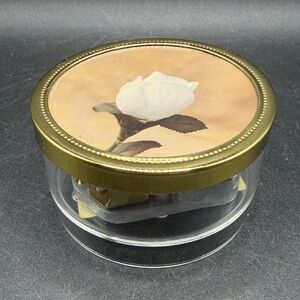 Reuge Switzerland Swiss Movement Vintage Round Clear Floral Music Box Decor